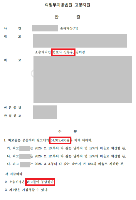 신종 여행사 이벤트 사칭 사기, 대포통장 명의자들 상대 전액 승소 판결문 이미지